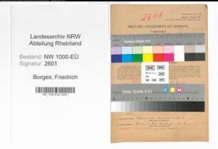 Entnazifizierung Friedrich Borges, geb. 18.10.1907 (Fabrikant)