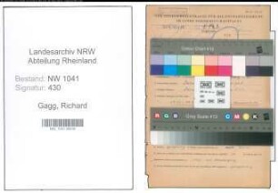 Entnazifizierung Richard Gagg , geb. 17.01.1899 (Schriftsetzer)