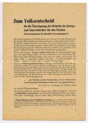 Referentenmaterial für öffentliche Versammlungen zum Volksentscheid über die Enteignung von Betrieben