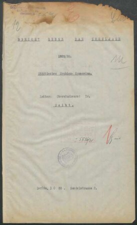 1929/30: Bericht über das Schuljahr ... - 1929/30