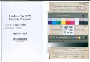 Entnazifizierung Karl Heinen , geb. 26.01.1915 (Lehrer)