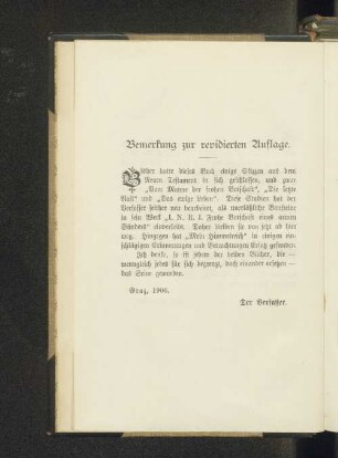 Bemerkung zur revidierten Auflage.