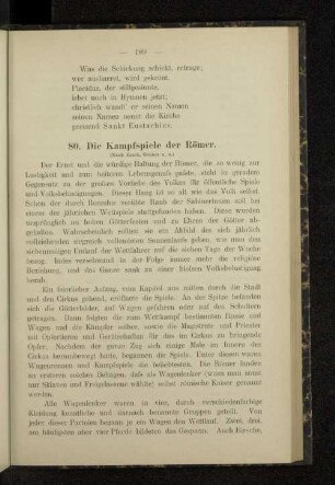 80. Die Kampfspiele der Römer.