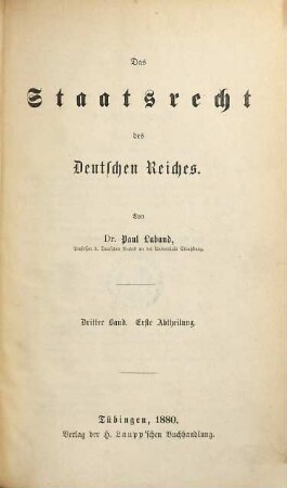 Das Staatsrecht des Deutschen Reiches, 3,1