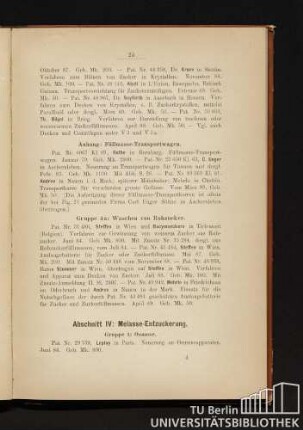 Abschnitt IV: Melasse-Entzuckerung