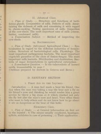 D - Sanitary section