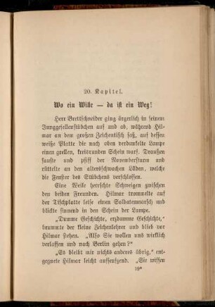 20. Kapitel. Wo ein Wille - da ist ein Weg!