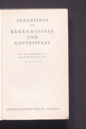 Bekenntnisse und Gottesstaat