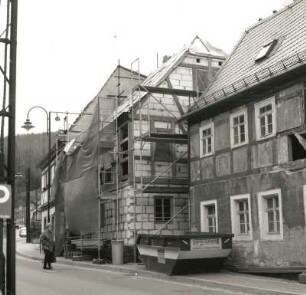 Bad Schandau, Sebnitzer Straße 10. Wohnhaus (1801/1850). Ansicht während der Rekonstruktion
