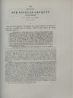 Notice sur Nicolas Chuquet et son Triparty en la science des nombres.