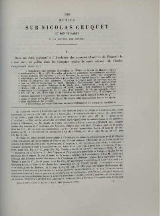Notice sur Nicolas Chuquet et son Triparty en la science des nombres.