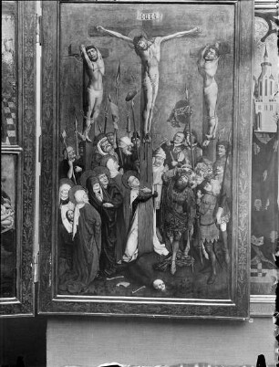 Barbara-Altar — Passionsszenen — Kreuzigung und Kreuzabnahme — Kreuzigung