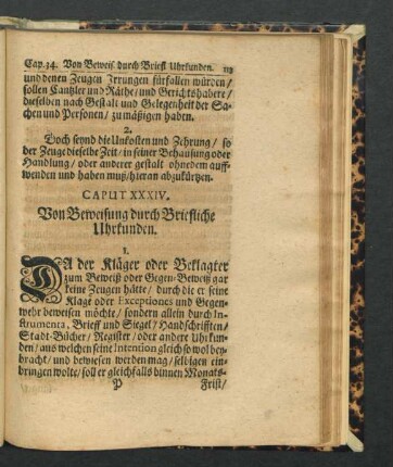 Caput XXXIV. Von Beweisung durch Briefliche Uhrkunden.
