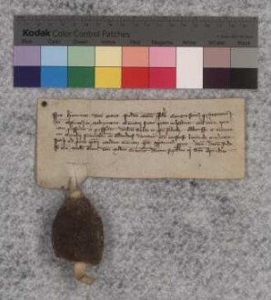 Heinrich Abt von Fulda (Fulden.) bekundet, daß Sigewin, Amtmann zu Salzungen (Salczungen), den von ihm dort bewohnten Hof mit allen Rechten an Äbtissin und Konvent des Klosters Allendorf (Alden-) geschenkt hat. Dies ist mit Zustimmung des Abtes geschehen; er überträgt daher den Hof an das Kloster und siegelt.