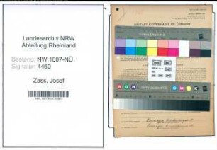 Entnazifizierung Josef Zass , geb. 02.02.1894 (Schlosser)