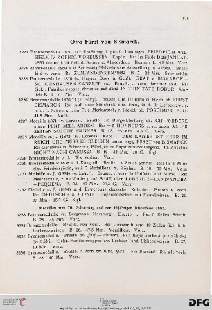 Otto Fürst von Bismarck (Nr. 3223-3412)