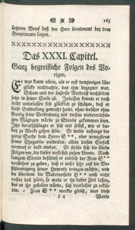Das XXXI. Capitel. Ganz begreifliche Folgen des Vorigen.