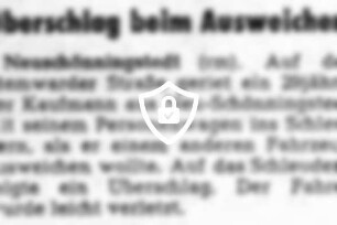 Überschlag beim Ausweichen
