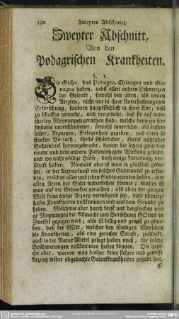 Zweyter Abschnitt, Von den Podagrischen Krankheiten
