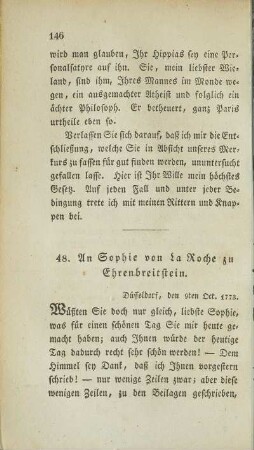 48. An Sophie von La Roche zu Ehrenbreitstein.