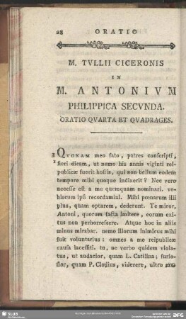 In M. Antonium Philippica Secunda
