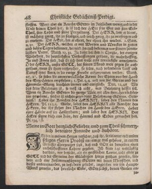 Meine in Gott hertzlich Geliebte, und zum Theil schmertzlich betrübte Freunde und Zuhörer