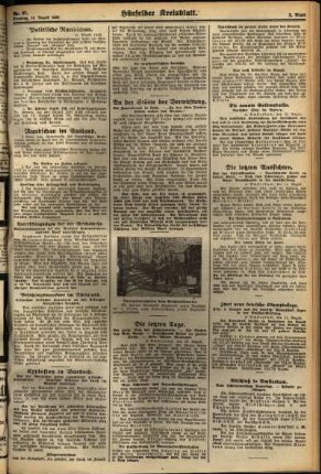 Zweite Ausgabe vom Dienstag, den 14. August 1928.