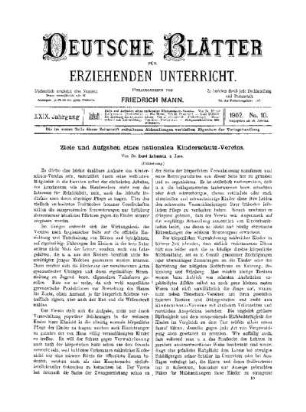 Ziele und Aufgaben eines nationalen Kinderschutz-Vereins : (Fortsetzung)