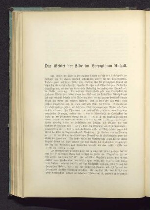 Das Gebiet der Elbe im Herzogthum Anhalt
