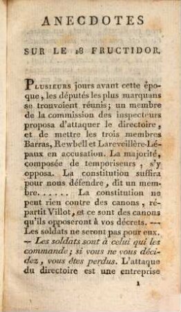 Anecdotes secretes sur le 18. Fructidor