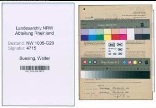 Entnazifizierung Walter Buesing , geb. 04.04.1898 (Vermess.Techniker)