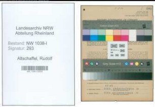 Entnazifizierung Rudolf Altschaffel , geb. 01.09.1922 (Schweisser)