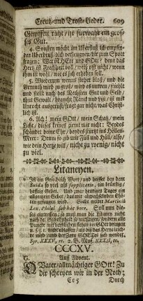 Litaneyen. - Reise-Lieder.