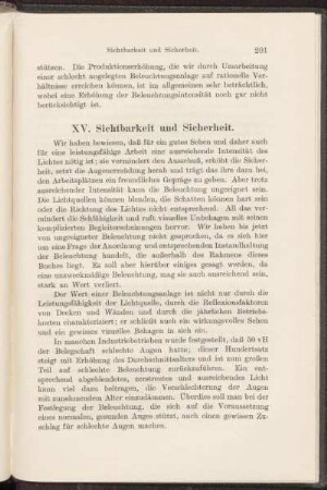 XV. Sichtbarkeit und Sicherheit.
