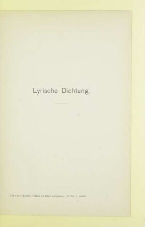 Lyrische Dichtung