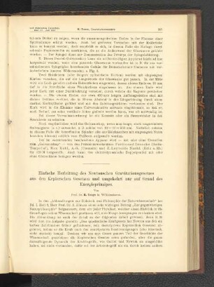Einfache Herleitung des Newtonschen Gravitationsgesetzes aus den Keplerschen Gesetzen und umgekehrt nur auf Grund des Energieprinzpes.