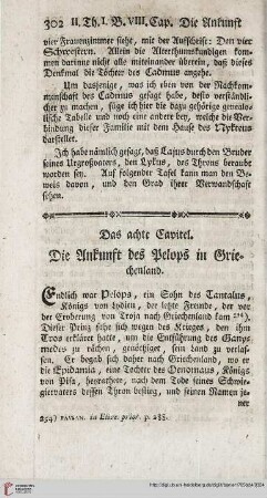 Das achte Capitel: Die Ankunft des Pelops in Griechenland