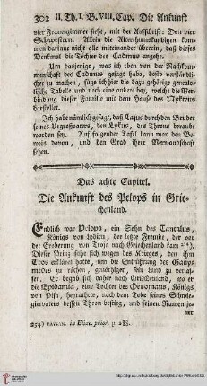 Das achte Capitel: Die Ankunft des Pelops in Griechenland