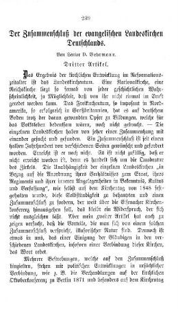 Der Zusammenschluß der evangelischen Landeskirhcne Deutschlands.