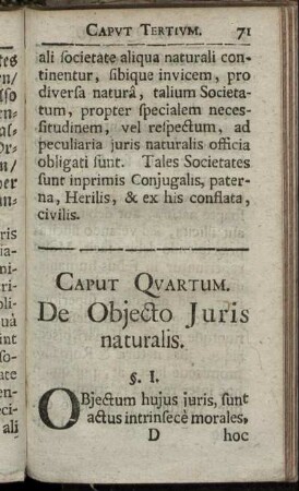 Caput Quartum. De Objecto Juris naturalis.