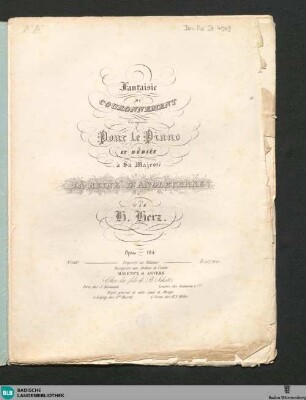 Fantaisie du couronnement : pour le piano; op. 104