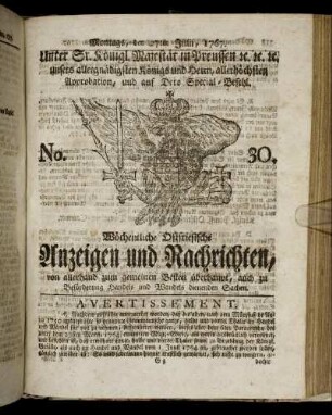 No. 30. Montags, den 27ten Julii, 1767.