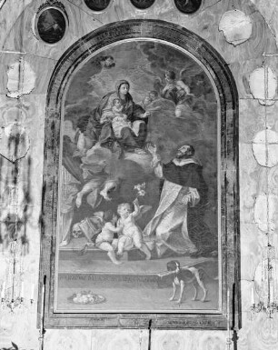 Dem heiligen Dominikus erscheint die Rosenkranzmadonna