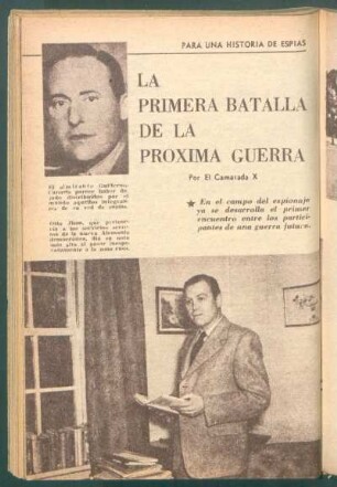 La primera batalla de la próxima guerra : Para una historia de espías