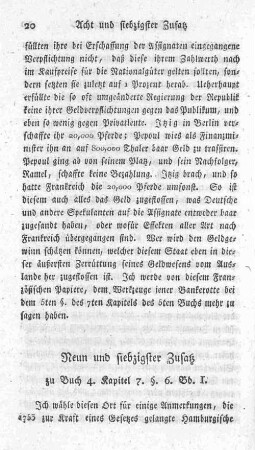 Neun und siebzigster Zusatz zu Buch 4. Kapitel 7. §. 6. Bd. 1.