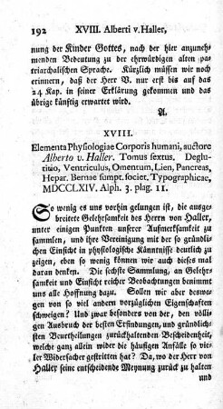 XVIII. Elementa Physiologiae Corporis humani.