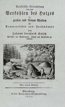 Titelblatt, Verkohlen von Holz, 1800