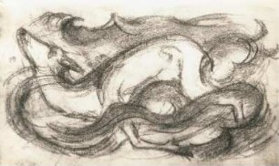 Marc, Franz. Schwimmendes Reh. Zeichnung; 10 x 17 cm. 1911