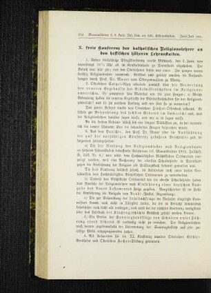 X. freie Konferenz der katholischen Religionslehrer an den hessischen höheren Lehranstalten