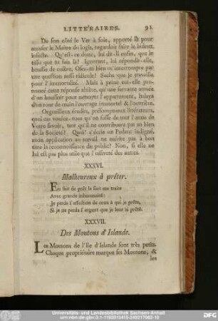 XXXVI. Malheureux à prêter.